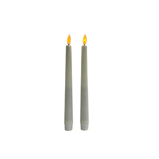 Juego de 2 velas decorativas con luz cálida a batería – 2.2 × 24.5 cm - color blanco