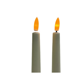 Juego de 2 velas decorativas con luz cálida a batería – 2.2 × 24.5 cm - color blanco