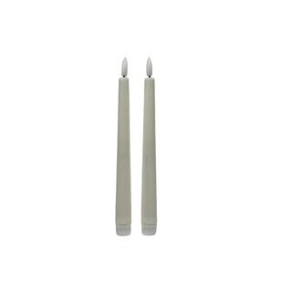 Juego de 2 velas decorativas con luz cálida a batería – 2.2 × 24.5 cm - color blanco