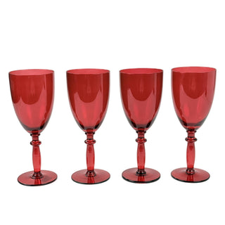 Juego de copas de cristal, 4 piezas 8 × 7.5 × 20.5 cm - color Rojo