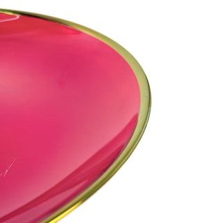 Plato dd fondo de cristal 27 cm - color rojo borde dorado