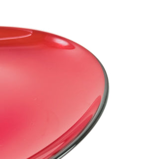 Plato de fondo de cristal 21 cm – rojo borde negro