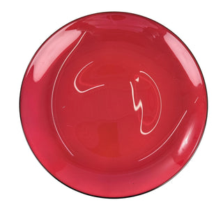 Plato de fondo de cristal 21 cm – rojo borde negro