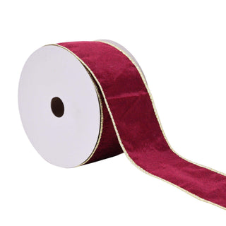 Cinta navideña de terciopelo 10 cm - color burgundy