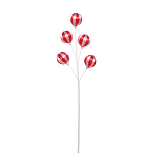 Rama navideña de relleno decorativa de 60 cm – rojo / blanco