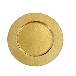 Plato de fondo navideño decorativo circular de 32,5 × 32,5 × 1,8 cm – dorado