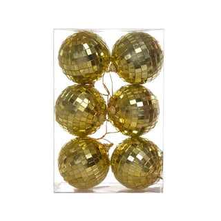 Juego de 6 bambalinas efecto mosaico de 7 cm – dorado