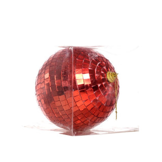 Bambalina navideña efecto mosaico de 12 cm – rojo