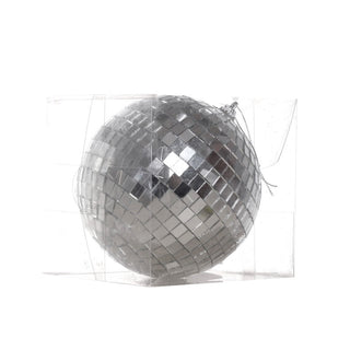 Bambalina navideña efecto mosaico de 12 cm – plateado