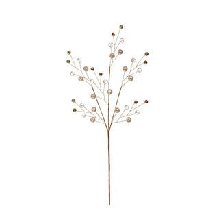 Rama de navidad relleno decorativa de 40 cm – dorado / perla