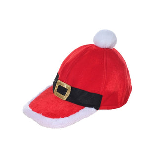 Gorra navideña con cinturón de Papá Noel de 18 × 26 × 26 cm – rojo / blanco