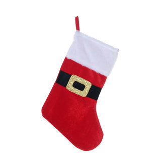Bota navideña con cinturón de Papá Noel de 40 cm – rojo / blanco