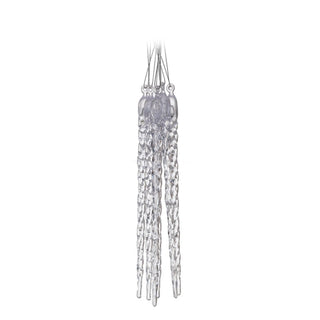 Juego de 6 adornos transparentes tipo hielo de 22 cm – transparente