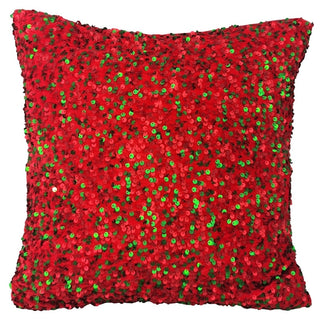 Cojín de navidad rojo y verde con textura de 35,5 cm