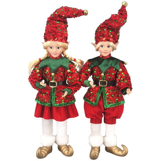 Figuras de elfos navideños de 45 cm, surtidos – rojo / verde