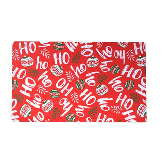 Alfombra de navidad roja con letras navideñas de 45 × 75 cm – blanco