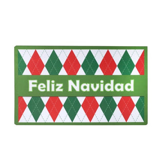 Alfombra de navidad de rombos Feliz Navidad de 45 × 75 cm – rojo / verde