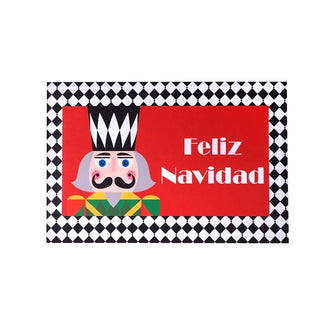 Alfombra de navidad cascanueces de 40 × 60 cm – rojo / blanco