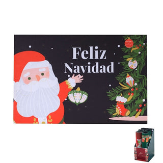 Alfombra de navidad de Papá Noel y Feliz Navidad de 40 × 60 cm – rojo / verde