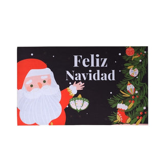 Alfombra de navidad de Papá Noel y Feliz Navidad de 45 × 75 cm – rojo / verde