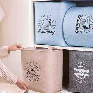 Cesta Para Ropa Plegable Tamaño 40 Cs 3 Colores: Gris, Carne Y Celeste