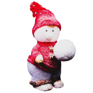 Muńeco Decorativo Navideño Chico Con Bola De Nieve 30 Cm