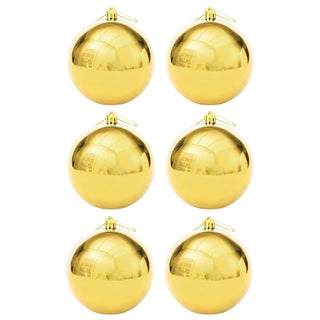 Bambalinas De Navidad 6 Piezas Color Dorado Brillante 8 Cm