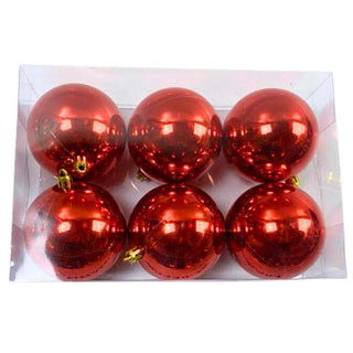 Bambalinas De Navidad 6 Piezas Color Rojo Brillante 8 Cm