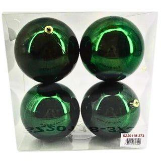 Set De Bambalinas De Navidad Brillantes 10Cm Color Verde, 4 Piezas