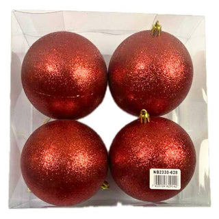 Bambalinas De Navidad 4 Piezas Color Blanco Rojo Alto Brillo 10 CM