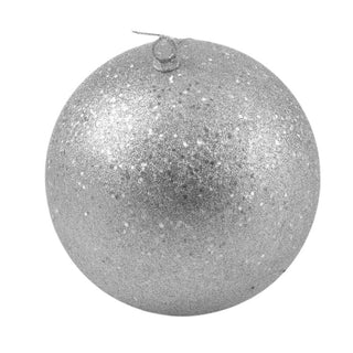 Bambalina De Navidad Color Plata Escarchada 15 CM