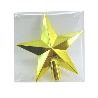 Estrella Navideña Punta de Arbol, 20 Cm Color Dorado Brillante