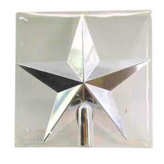 Estrella Navideña Punta de Arbol, 20 Cm Color Plata Brillante