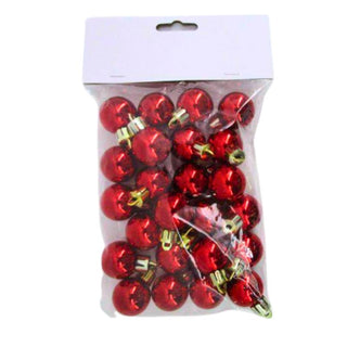 Mini Bambalinas Navideñas de 2,5 Cm Color Rojo Brillante, 24 Piezas