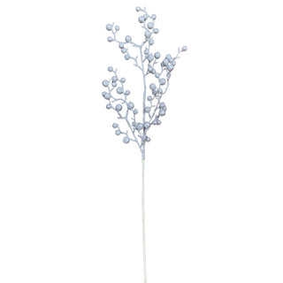 Rama De Navidad Berry Color Plateado Escarchado 70 Cm
