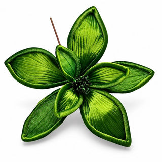 Flor De Navidad Velvet Color Verde 32 Cm