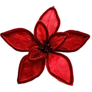 Flor De Navidad Velvet Color Rojo32 Cm