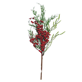 Rama de Navidad Con Berrys Rojo Largo 50 Cm