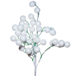 Rama de Navidad Berry Escarchada Color blanco 45 Cm