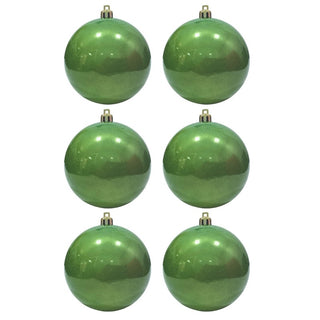 Bambalinas De Navidad 6 Piezas Color Verde Perlado 8 CM