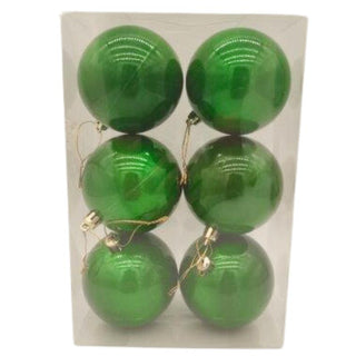 Bambalinas De Navidad 6 Piezas Color Verde Perlado 8 CM