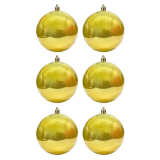 Bambalinas De Navidad 6 Piezas Color Dorado Perlado 8 CM