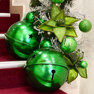 Bambalina Cascabel De Metal Color Verde 38 cm