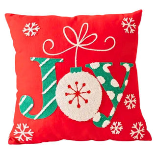 COJÍN NAVIDAD ESTAMPADO letras Joy 450G Color Rojo 45Cm