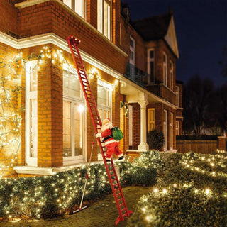 Santa En Escalera Con Luz, Musica y Movimiento Arriba Y Abajo 3,2 Mts De Alto