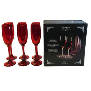 COPAs DE Champaña DE NAVIDAD 6 Piezas Color Rojo 190 ML