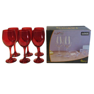 COPAs DE VINO DE NAVIDAD 6 Piezas Color Rojo 190 ML