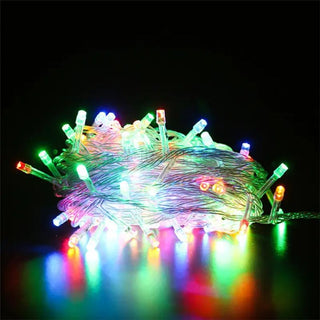 Luces Led de Navidad Multicolor, 100 Luces Cable Transparente Luz Fija