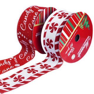 Cinta De Navidad Candy 6,3 Cm X 9 Metros 2 Diseños