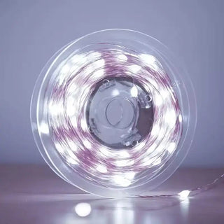 Luces Led Alambre de Cobre Color Blanco, 100 Luces 10 Metros Cable Transparente Con Control